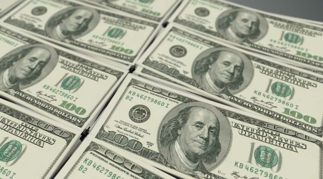 row of dollar bills
